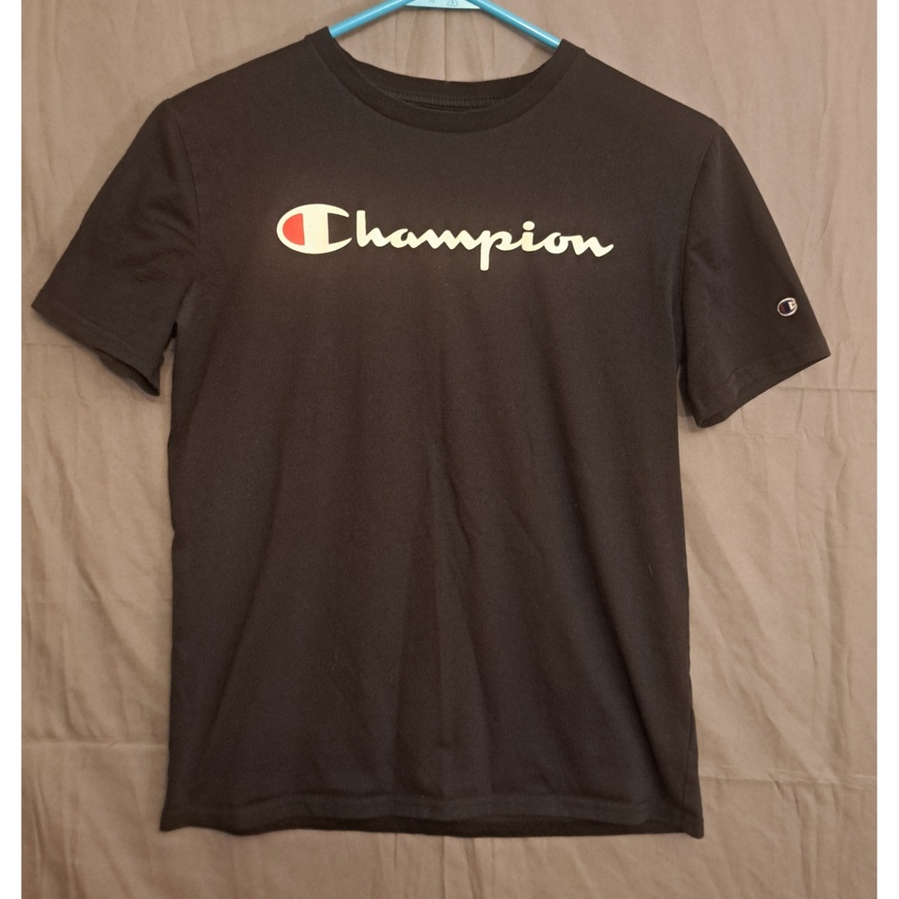 Champion Classic Crewneck T-Shirt Youth Size Large‎ Black